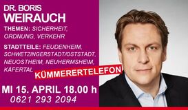 Stadtrat Dr. Boris Weirauch ist für Sie erreichbar