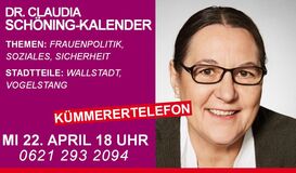 Für Sie am Telefon: Dr. Claudia Schöing-Kalender