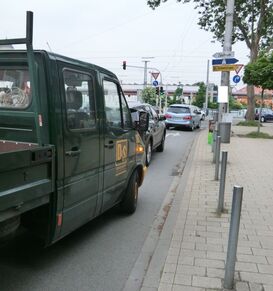 Abbiegespur von der Friedrichstraße in die Neckarauer Straße