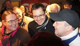 Ralf Eisenhauer (Mitte) traf vielerorts auf gute Laune.