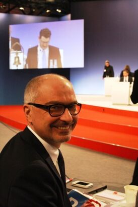 Der Mannheimer Europaabgeordnete Peter Simon auf der SPD-Europadelegiertenkonferenz in Berlin © SPD Europa