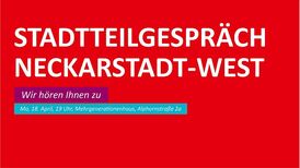 Stadtteilgespräch am 18. April