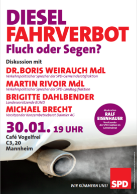 Podiumsdiskussion der SPD-Gemeinderatsfraktion zum Dieselfahrverbot