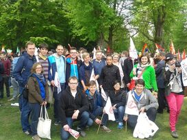 EinTeil der Mannheimer Delegation auf dem Workers Youth Festival