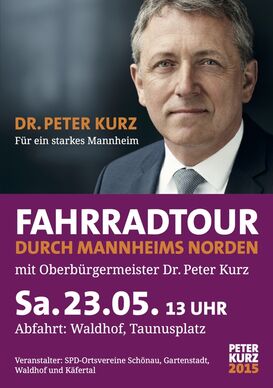 Fahrradtour durch Mannheims Norden mit Oberbürgermeister Dr. Peter Kurz